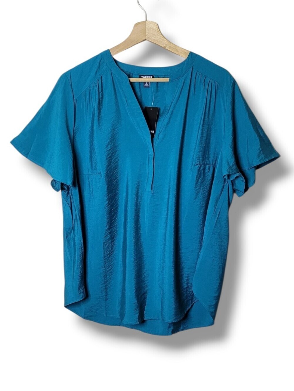 NWT Torrid Harper Short Sleeve Blouse In Everglade
